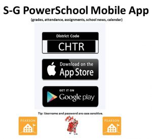 Showing the CHTR sign-in code for PowerSchool Apps