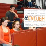 Students attending the walk out rally at the high school