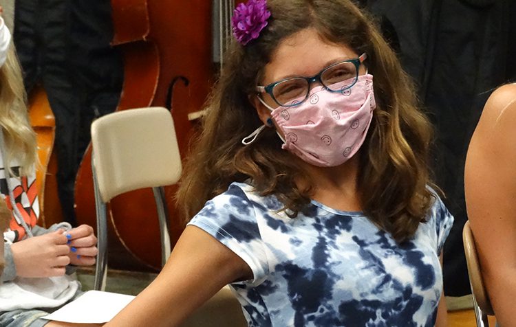 Back to School pic MS smiling under mask