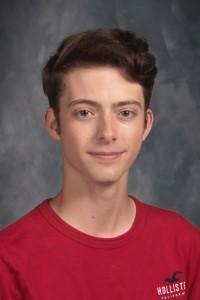 student with red shirt