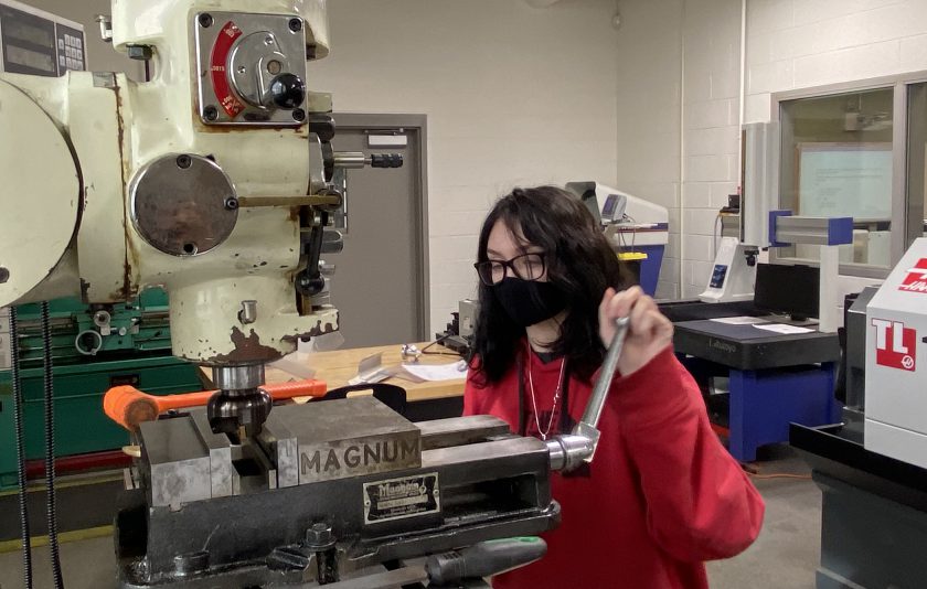 Picture of student in the trades