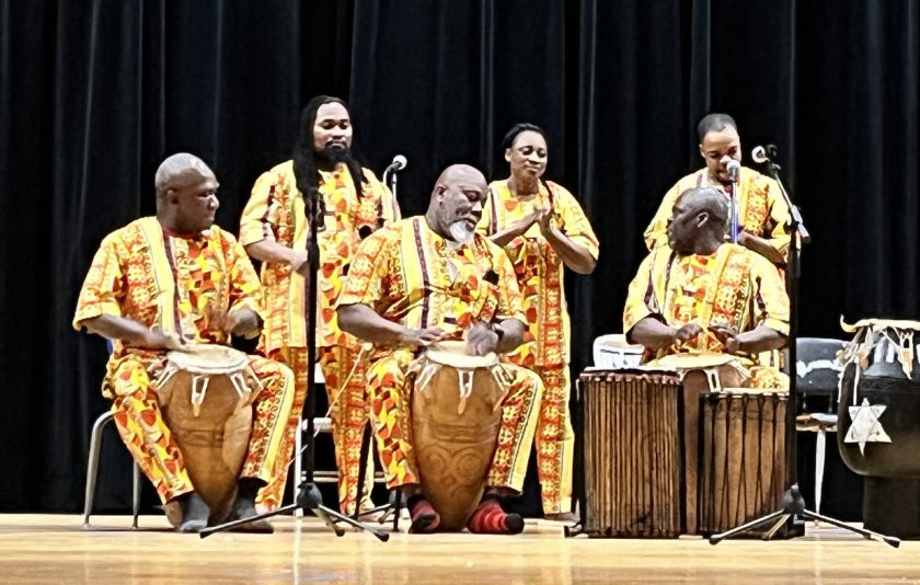 african performers at MS assembly