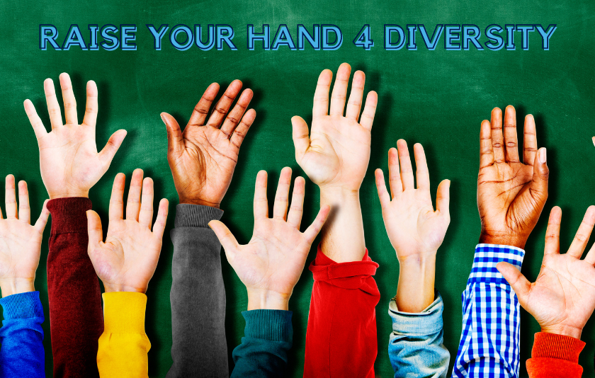 hands in the air with a green background