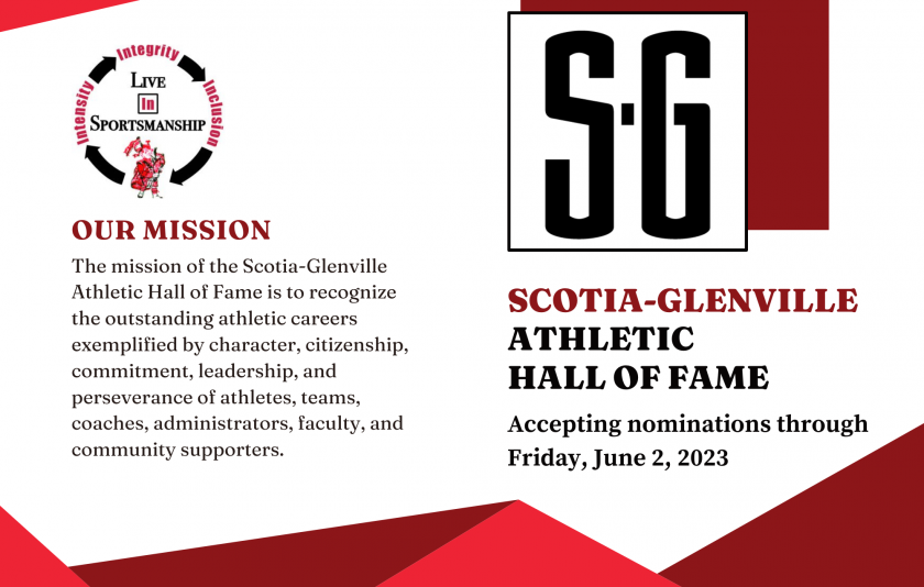 Accepting nominations for Athletic Hall of Fame through Friday, June 2