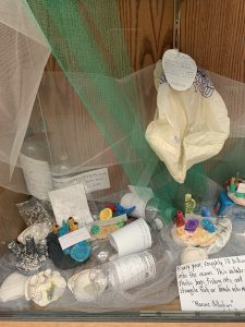 plastic bag and plastic bottles with nets
