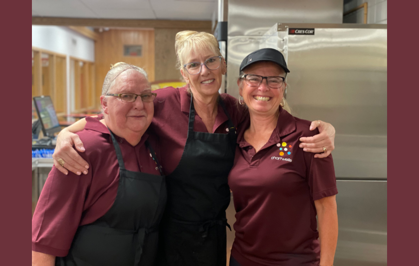 Happy and fun cafeteria crew