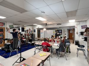 classroom turned into movie set and students are running the show