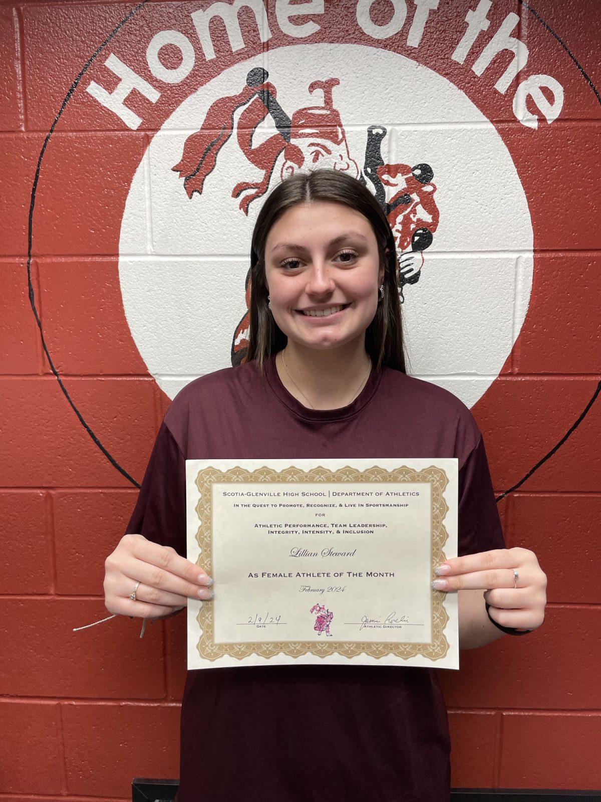 Steward and Bednarek Athletes of the Month ScotiaGlenville Central