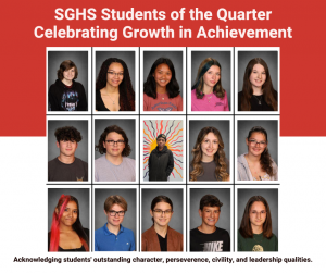 15 school photos of students that were selected as students of the quarter